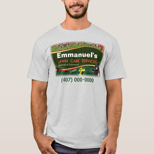 Rasenpflege, die Gras entführen und grünen T - Shi T-Shirt (Vorderseite)