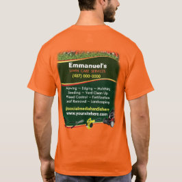 Rasenpflege Graslandschaften schneiden Orange T-Shirt