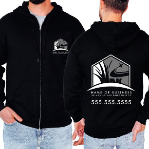 Rasenpflege Landscape Logo Business Reißverschluss Hoodie