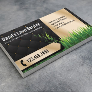 Rasenpflege Landscaping Mowing Black & Gold Visitenkarte