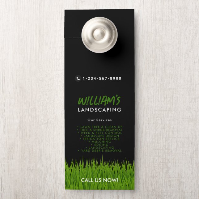 Rasenpflege Landscaping Mowing Cutting Services Türanhänger (Auf Knauf)