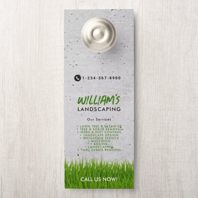 Rasenpflege Landscaping Mowing Cutting Services Türanhänger (Auf Knauf)