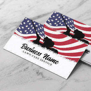 Rasenpflege Landscaping Service Schlicht Patriotic Visitenkarte
