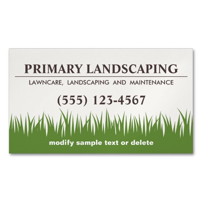 Rasenpflege Landscaping Services Grass Business Ca Magnetische Visitenkarte (Vorderseite)