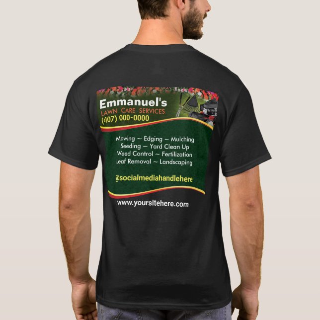 Rasenpflege Landschaften Gras schneiden T - Shirt (Rückseite)