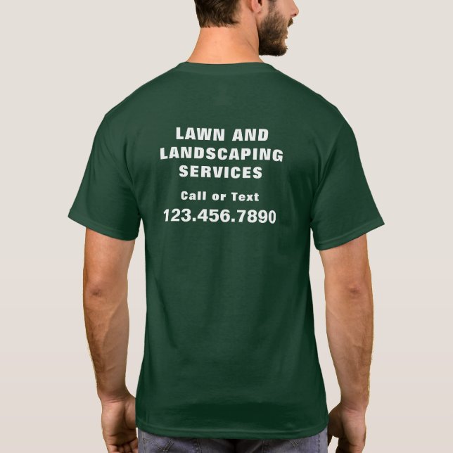 Rasenpflege Landschaftsbau-Service-Geschäftswerbun T-Shirt (Rückseite)