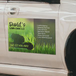Rasenpflege und Grüntöne für Landschaftsschutzeinr Auto Magnet<br><div class="desc">Berufliche Rasenpflege und Landschaftsschutzwagen-Magnet.</div>