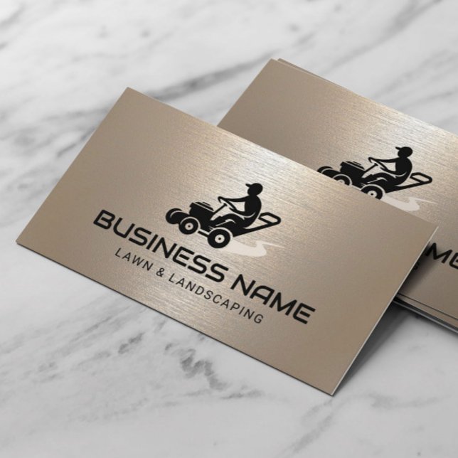 Rasenpflege und Landschaftsbild-Mower-Logo Shimmer Visitenkarte (Von Creator hochgeladen)