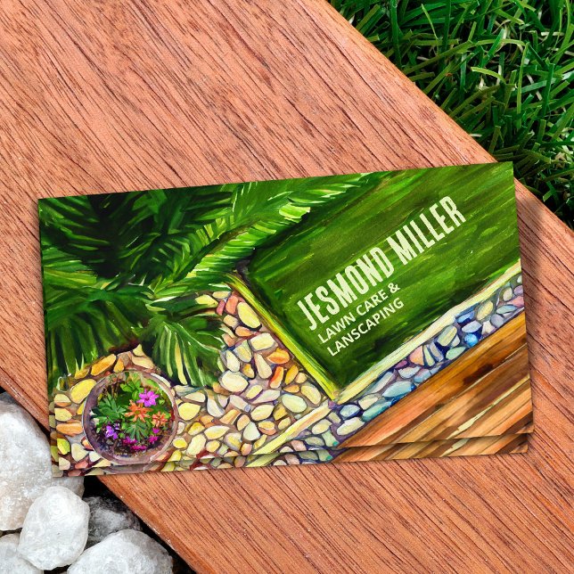 Rasenpflege und Landschaftsgestaltung - Aquarellku Visitenkarte (Von Creator hochgeladen)