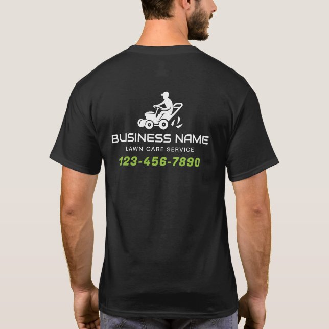 Rasenpflege und Landschaftsschutz Minimal-Mählogo T-Shirt (Rückseite)