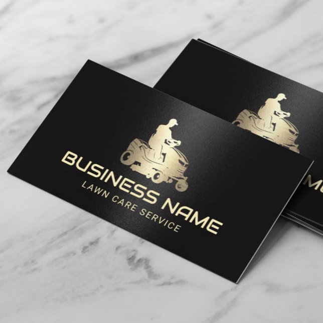 Rasenpflege- und Landschaftsschutzlogo für goldene Visitenkarte (Von Creator hochgeladen)