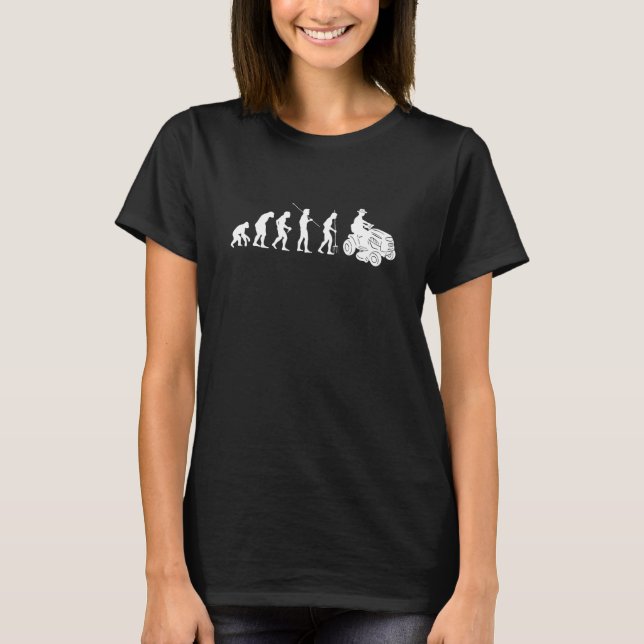 Rasentraktor-Evolution auf Rasenmäher T-Shirt (Vorderseite)