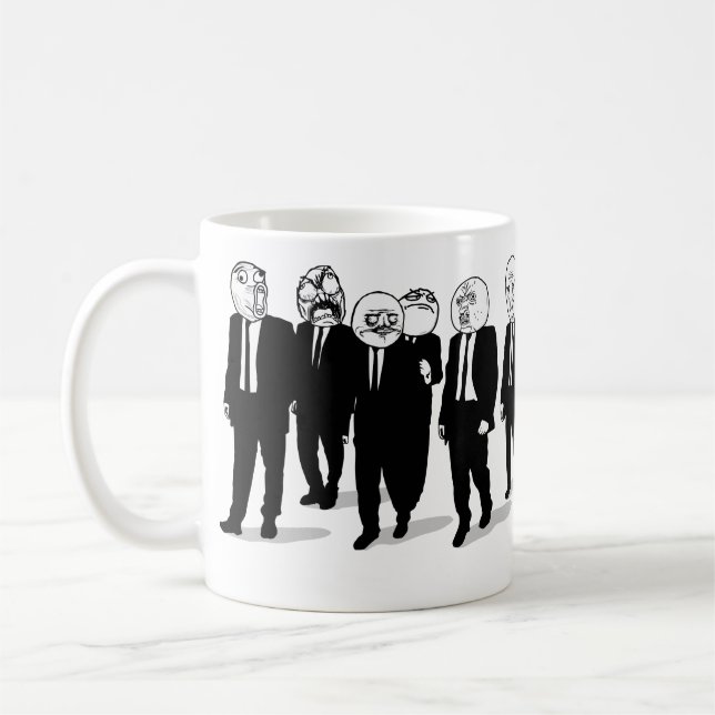 Raserei-Comic meme stellt UmgriffsTasse gegenüber. Tasse (Links)