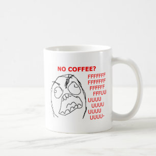 Raserei-Gesicht kein Kaffee Tasse