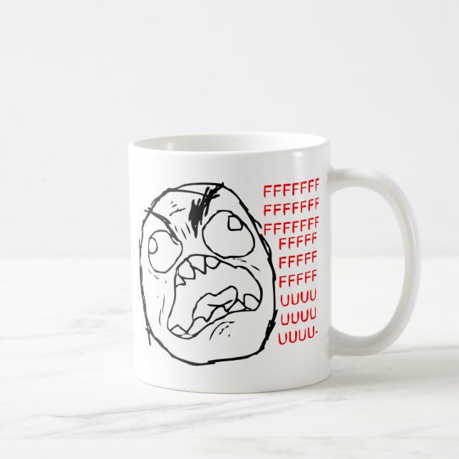 Raserei-Gesichts-Vorlage Kaffeetasse (Rechts)
