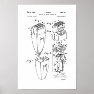 Rasierapparat-Patent-Plakat-Friseursalon-Dekor Poster
