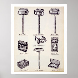 Rasierapparate für Männer, aus einem Handelskatalo Poster