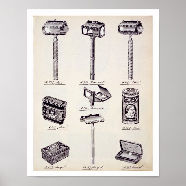 Rasierapparate für Männer, aus einem Handelskatalo Poster (Vorne)