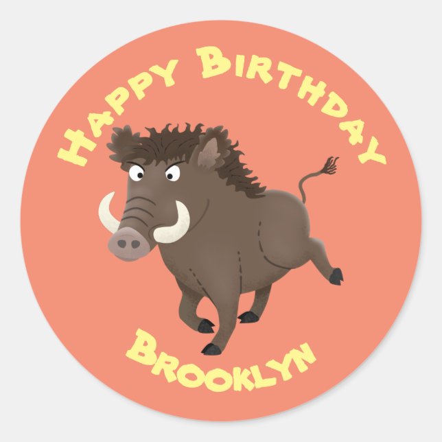 Rasierapparatur-Cartoon-Clone Runder Aufkleber (Vorderseite)