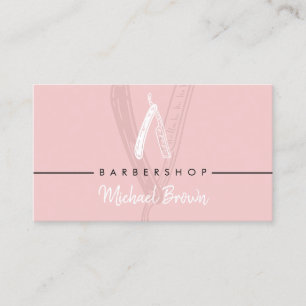 Rasierer Barbier Elegant rosa chic Visitenkarte