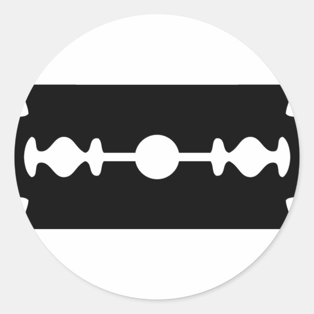 Rasierklinge Runder Aufkleber (Vorderseite)