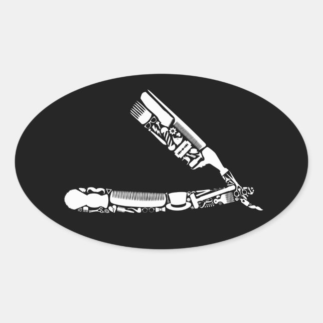 Rasierkombinationen Ovaler Aufkleber (Vorderseite)