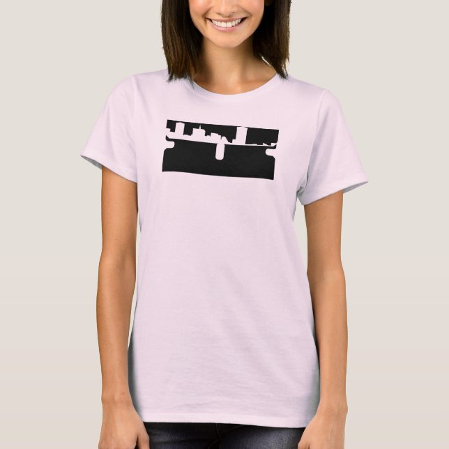 Rasiermesser-Spaghetti-Bügel T-Shirt (Vorderseite)
