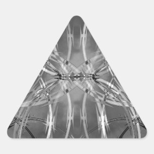 Rasiermesserdraht gegen dunkle Wolken Dreieckiger Aufkleber