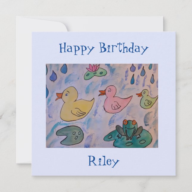 Rasierropfen auf Ducklings Flat Birthday Card Karte (Vorderseite)