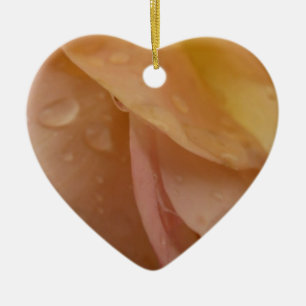Rasierropfen auf Rose Petals Pink Peach Floral Keramik Ornament