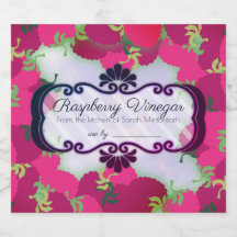 Raspberries-Zuhause-Konservenetikett mit Essig
