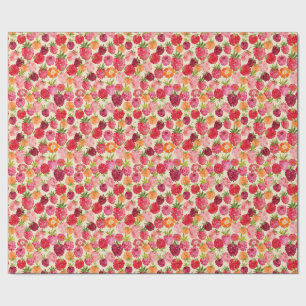 Raspberry Berry Summer Watercolor Geschenkpapier