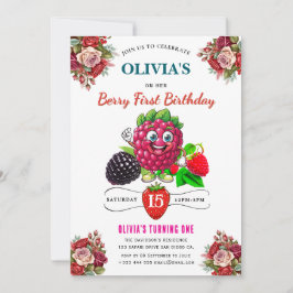 Raspberry Birthday Party Einladung