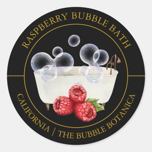 Raspberry Bubble Bath Runder Aufkleber (Vorderseite)