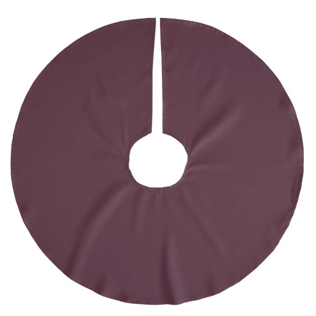 Raspberry Burgundy, Solid Burgundy Polyester Weihnachtsbaumdecke (Vorderseite)