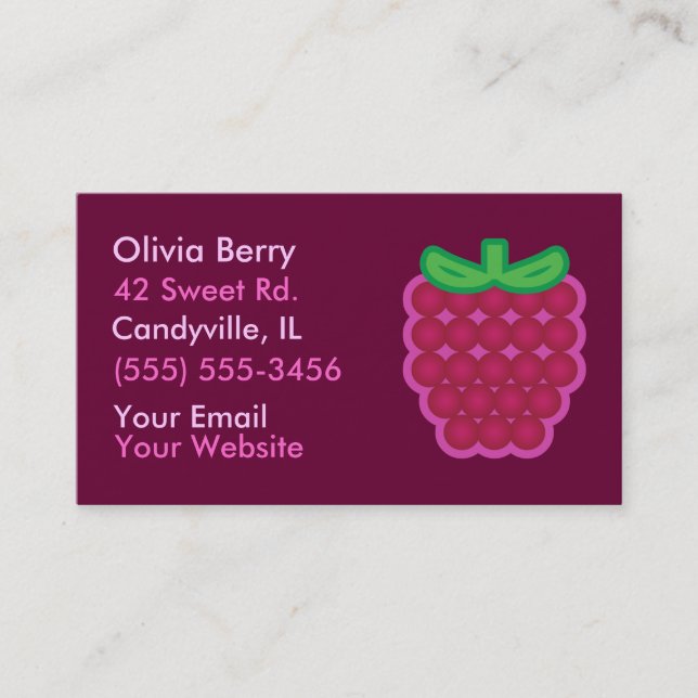 Raspberry Business Cards Visitenkarte (Vorderseite)