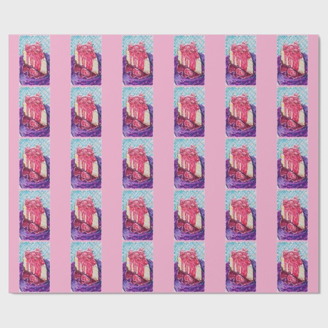 Raspberry Cake Geschenkpapier (Flach)