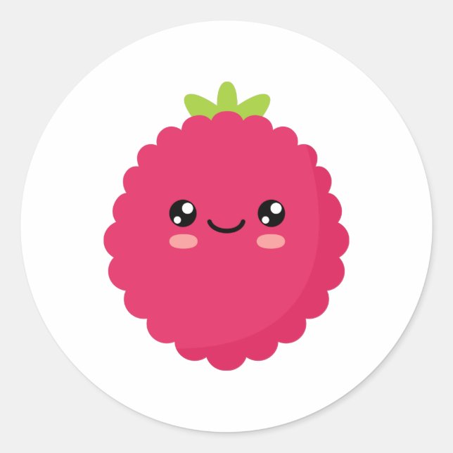 Raspberry Classic Round Sticker (Vorderseite)