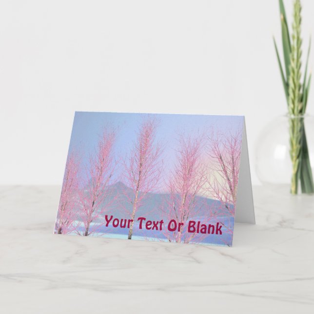 Raspberry Creme Birch Feiertagskarte (Vorderseite)