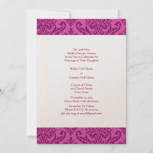 Raspberry Damask Einladung