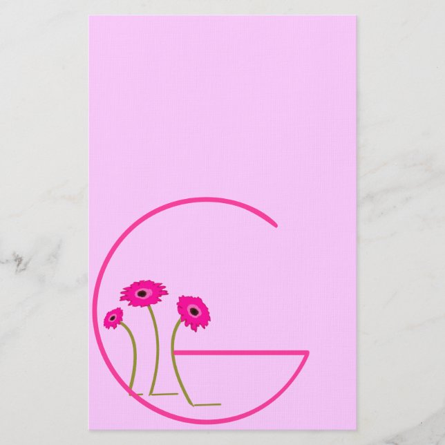 Raspberry Gerber Daisy Briefpapier (Vorderseite)