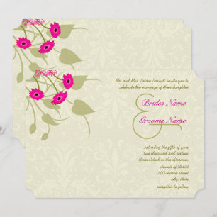 Raspberry Gerber Damask Hochzeitseinladungen Einladung