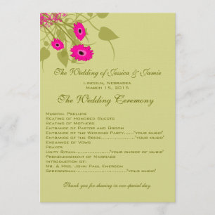 Raspberry Gerbers Wedding Program Programm