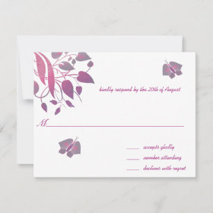 Raspberry Gerbers zu Limoner Hochzeitsszensur RSVP Karte