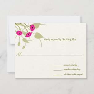 Raspberry Gerbers zu Limoner Hochzeitsszensur RSVP Karte
