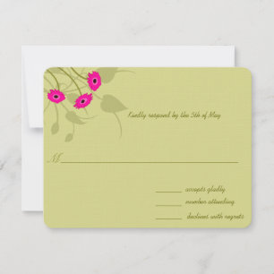 Raspberry Gerbers zu Limoner Hochzeitsszensur RSVP Karte