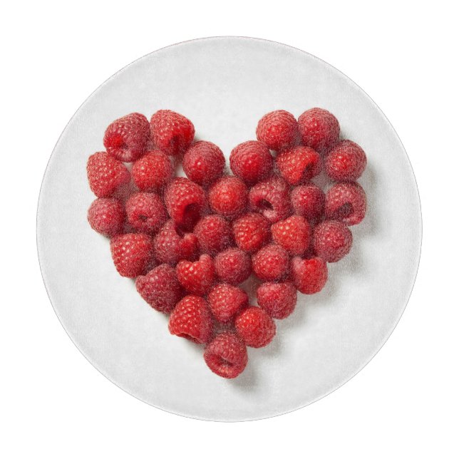 Raspberry Heart Schneidebrett (Vorderseite)