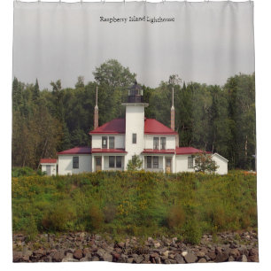 Raspberry Island Leuchtturm Duschvorhang