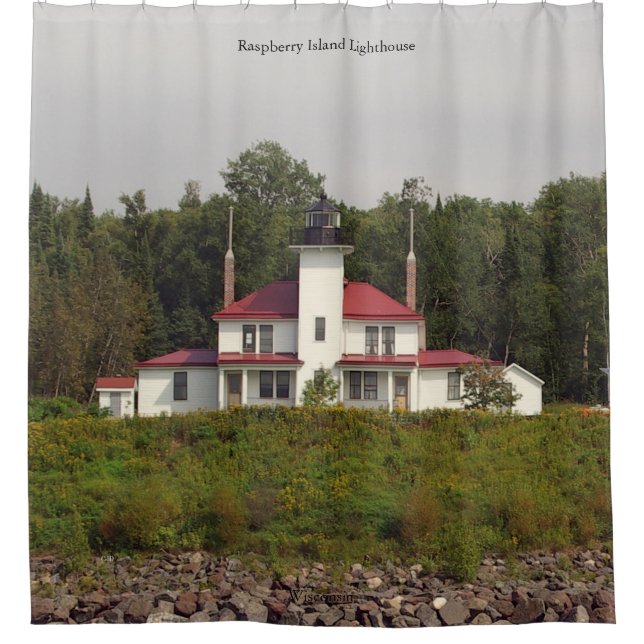 Raspberry Island Leuchtturm Duschvorhang (Vorderseite)