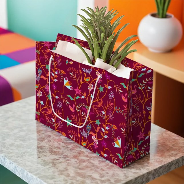 Raspberry Jacobon Pattern Große Geschenktüte (Von Creator hochgeladen)